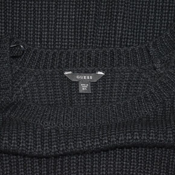 GUESS Women's Black Knit Cape Coat Size M/L - Picture 4 of 6